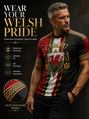 Men's Welsh Cultural Element Art Print T-Shirt