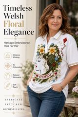 Women's Welsh Cultural Element Art Print Polo