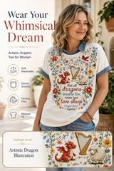 Women's Welsh Cultural Element Art Print T-Shirt