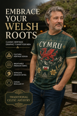 Men's Welsh Cultural Element Art Print T-Shirt