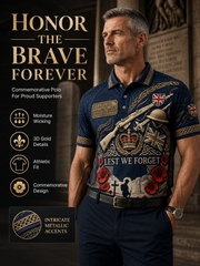 Men's British veteran print polo shirt