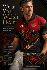 Men's Welsh Cultural Element Art Print Polo