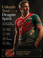 Men's Welsh Red Dragon Cultural Elements Art Print T-Shirt