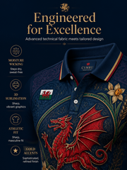 Men's Welsh Cultural Element Art Print Polo