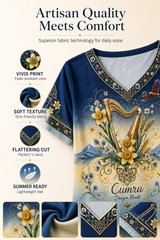 Women's Welsh Cultural Element Art Print T-Shirt