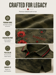 Men's Short-Sleeve Polo Shirt With Vintage Veteran Commemorative Print