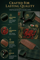 Men's Welsh Cultural Element Art Print Polo