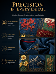 Men's Welsh Cultural Element Art Print V-Neck T-Shirt