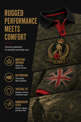Men's Short-Sleeve Polo Shirt With Vintage Veteran Commemorative Print
