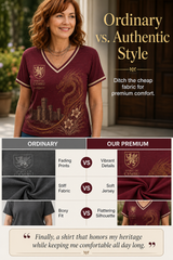 Women's Welsh Dragon Printed V-neck T-shirt