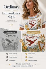 Women's Welsh Cultural Element Art Print T-Shirt