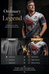 Men's Welsh Cultural Element Art Print V-Neck T-Shirt