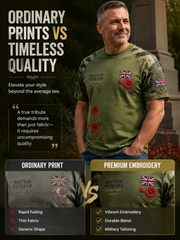Men's Short-Sleeve T-Shirt With Vintage Veteran Commemorative Print