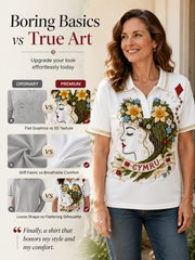 Women's Welsh Cultural Element Art Print Polo