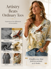 Women's Welsh Cultural Elements Art Print V-Neck Top