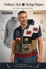 Men's Welsh Cultural Element Art Print Polo