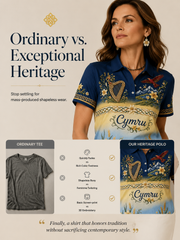 Women's Welsh Cultural Element Art Print Polo