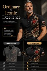 Men's Welsh Red Dragon Cultural Elements Art Print Polo