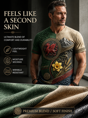 Men's Welsh Cultural Element Art Print V-Neck T-Shirt