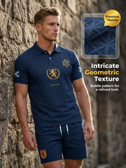 Retro UK Scotland Football Lover 2026 Print Casual Polo & Shorts Set