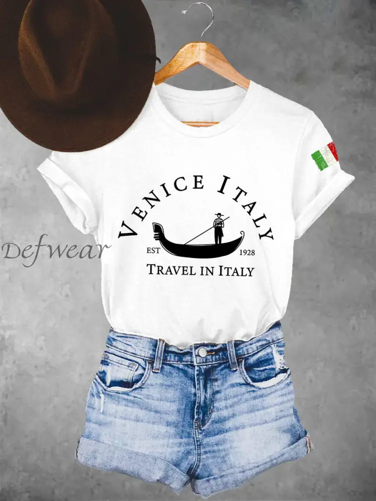 Le magliette da donna Venezia Italia viaggiano in Italia Bianco / S