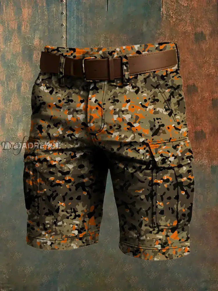 Mäns Retro Vacation Business Art Print Casual Shorts A / S Ny Ankomst