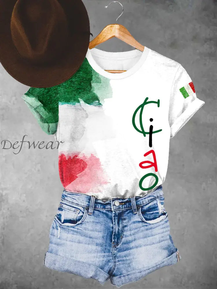 Magliette casual ’ciao’ italiane da donna come immagine / S