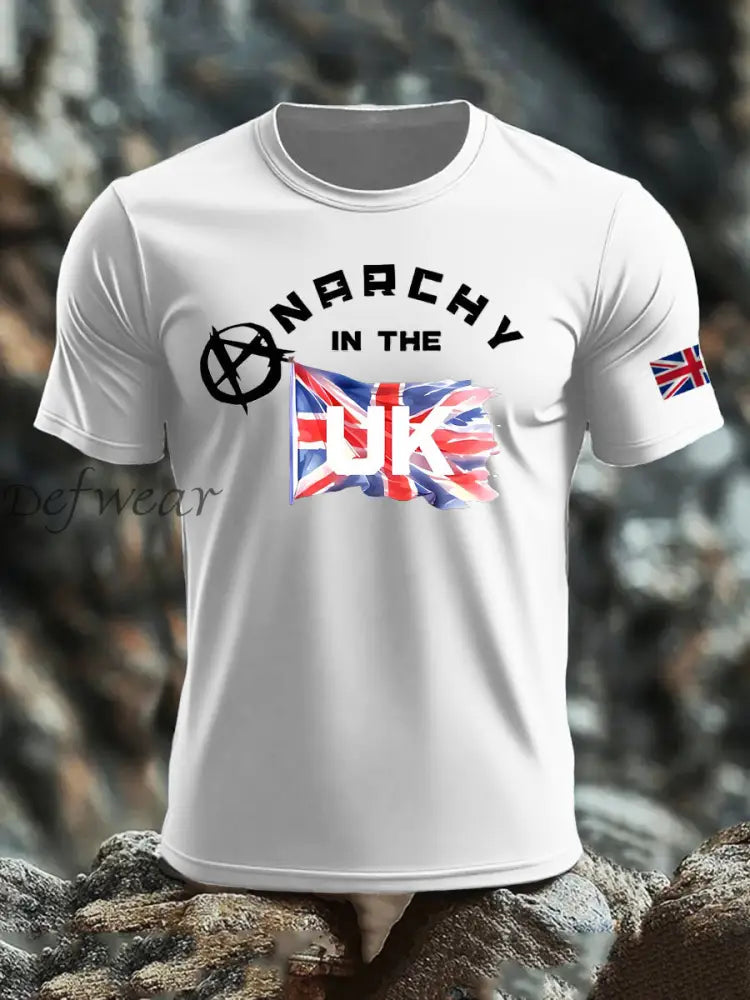 Men’s Anarchy In The UK imitation cotton short-sleeved T-shirt White / S
