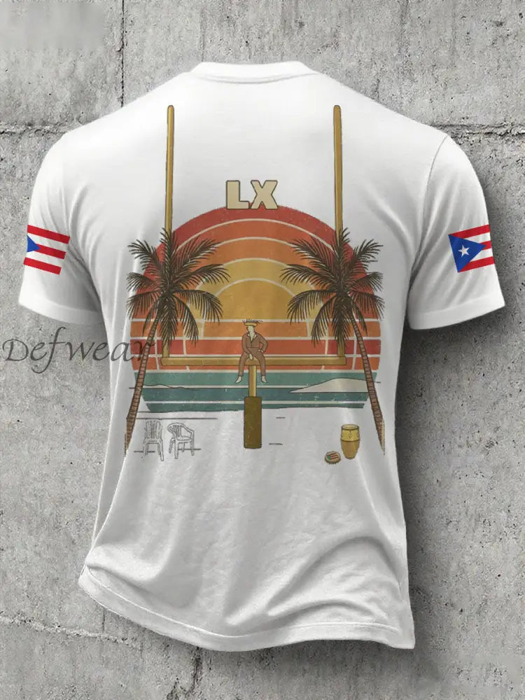 Men’s Bunny Football Music Lover Printed T-shirt