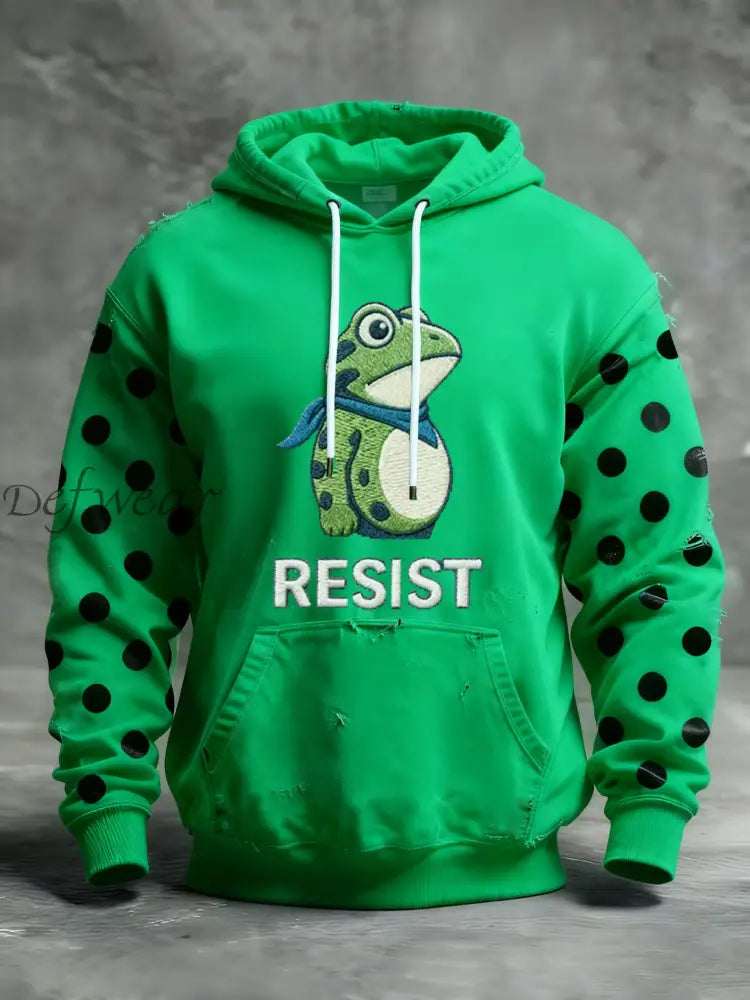 Men’s Frog Resist Printed Hoodie Green / S