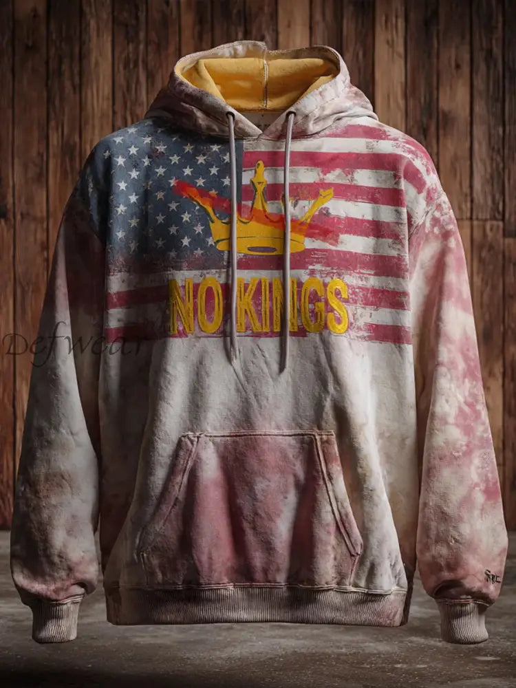 Men’s No Kings Printed Casual Hoodie As picture / S