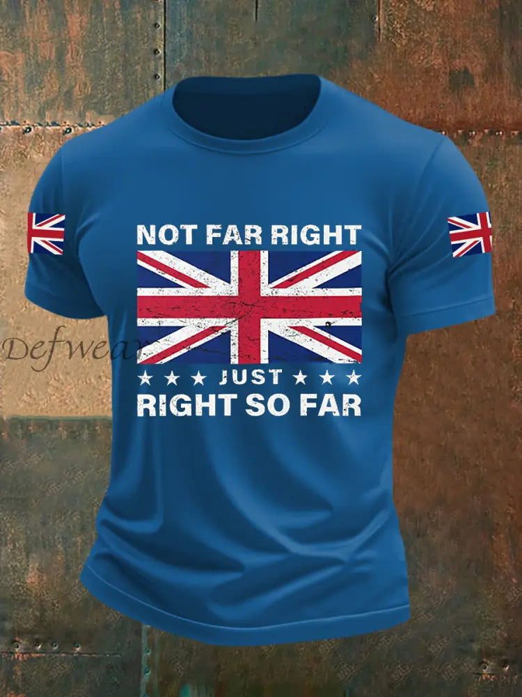 Men’s Not Far Right Just Right So Far Short-sleeved T-shirt Blue / S
