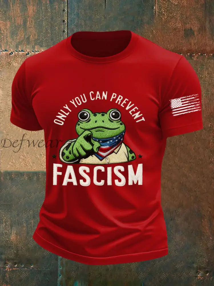 Men’s Only You Can Prevent Fascism Printed T-shirt Pure Red / S