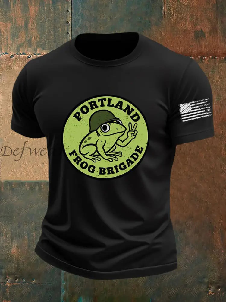 Men’s Portland Frog Brigade Printed T-shirt Black / S
