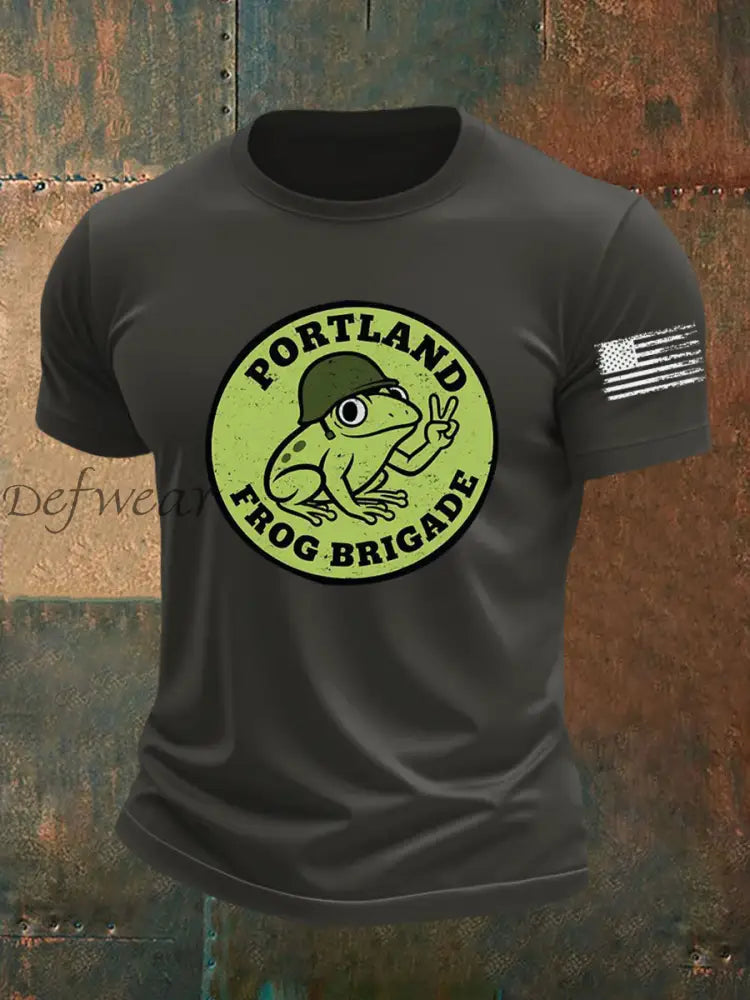 Men’s Portland Frog Brigade Printed T-shirt Dark Gray / S