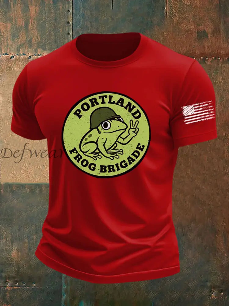Men’s Portland Frog Brigade Printed T-shirt Pure Red / S