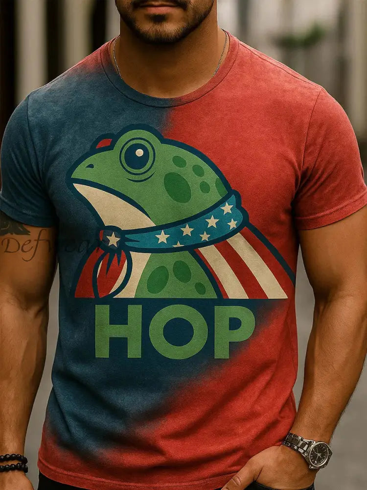 Men’s Resist Frog Print Casual T-shirt As picture / S