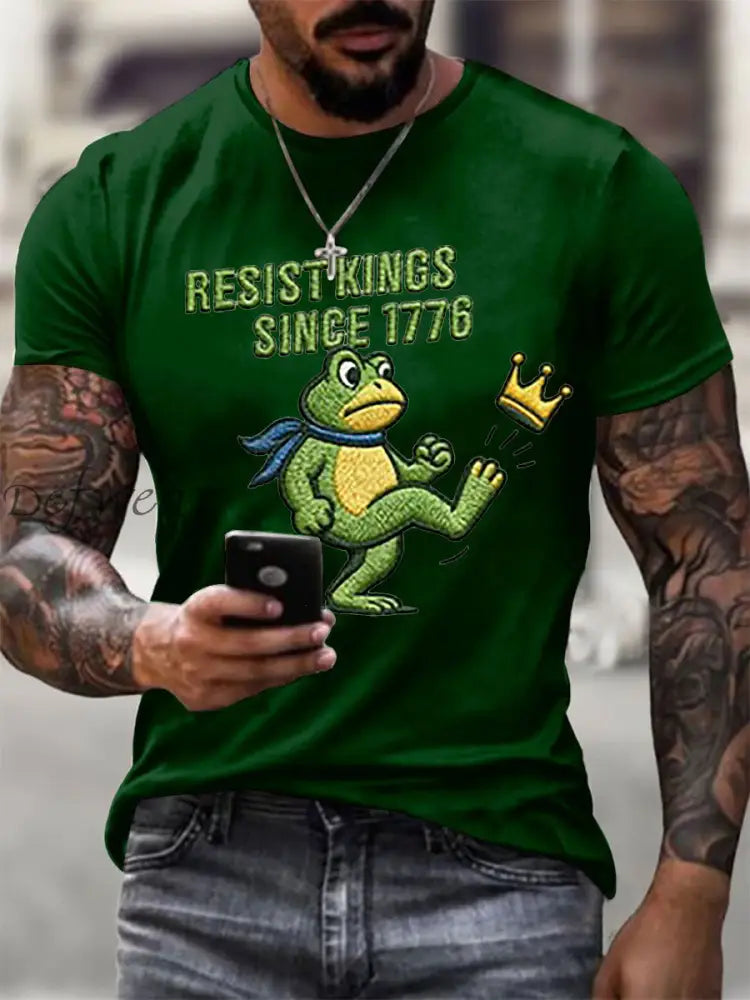 Men’s Resist Kings Since 1776 Short-sleeved T-shirt Dark Green / S