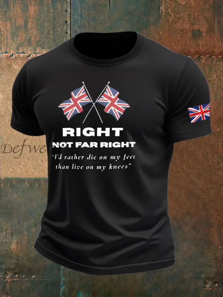 Men’s Right Not Far Right Printed imitation cotton short-sleeved T-shirt Black / S