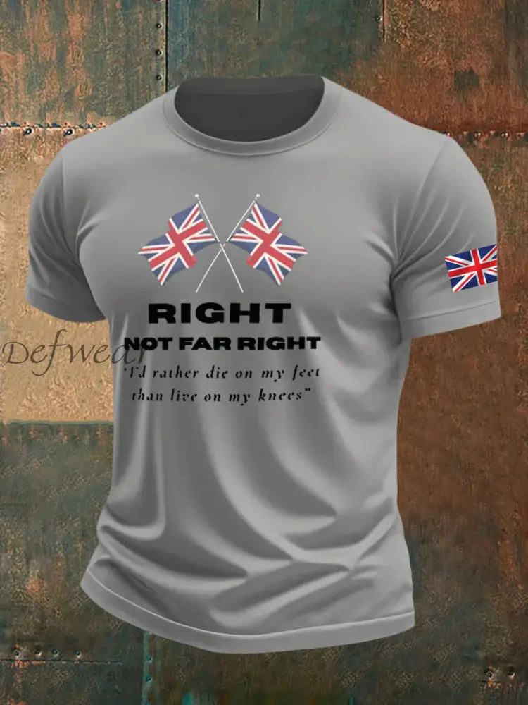 Men’s Right Not Far Right Printed imitation cotton short-sleeved T-shirt Light Gray / S