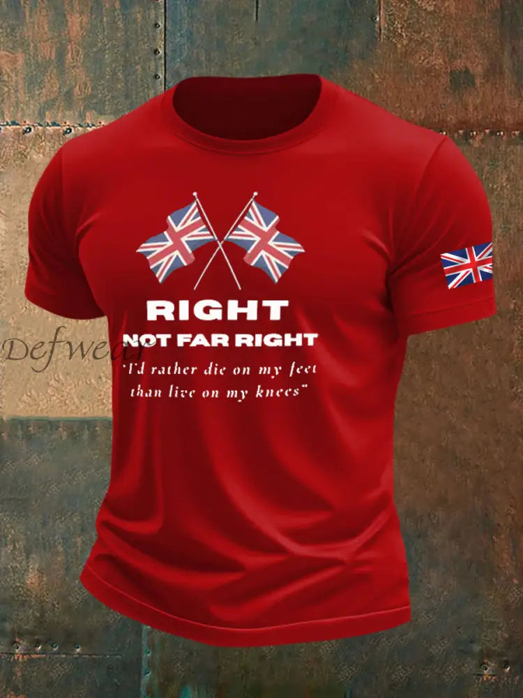 Men’s Right Not Far Right Printed imitation cotton short-sleeved T-shirt Pure Red / S