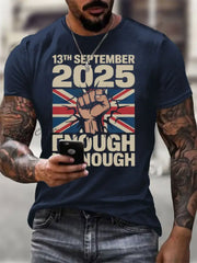 Men’s September 13th 2025 London Protest imitation cotton short-sleeved T-shirt Navy Blue / S