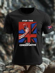 Men’s Stop this Vote Conservative imitation cotton short-sleeved T-shirt Black / S