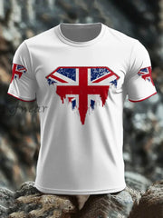 Men’s UK Flag Art Printed T shirt White / S
