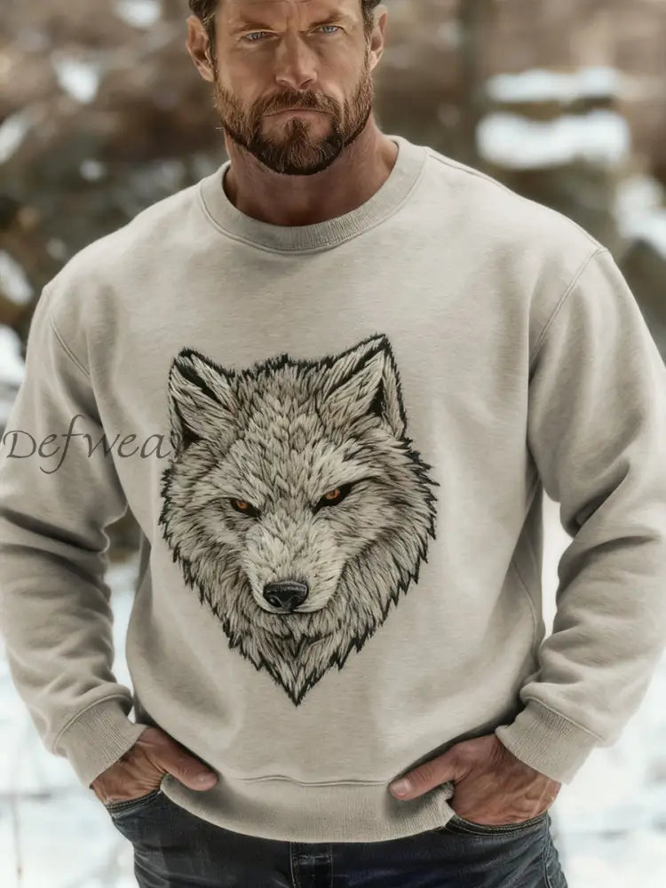 Men’s Viking Wolf Sweatshirt Apricot / S