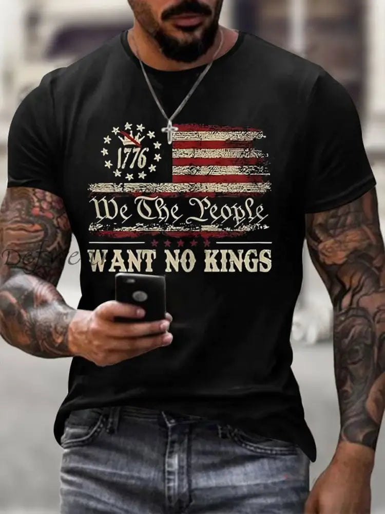 Men’s We The People Want No Kings Short-sleeved T-shirt Black / S
