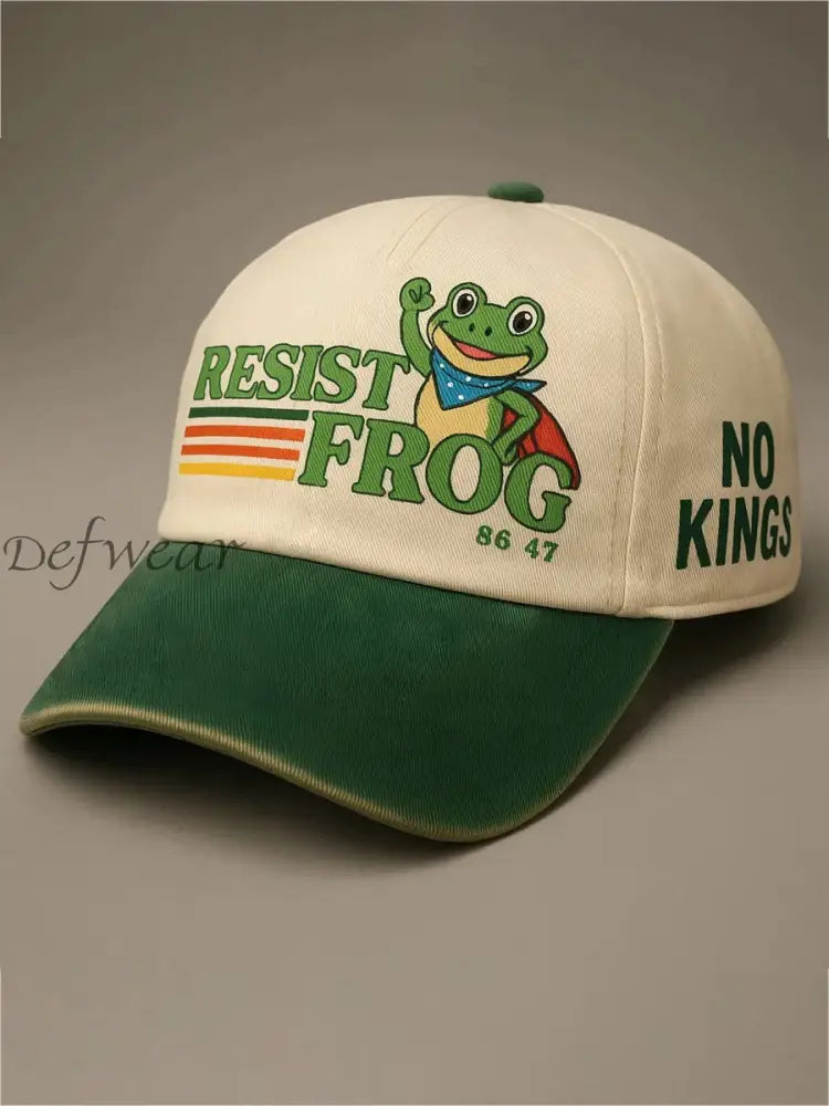 Resist Frog Print Casual Unisex Hat Green / ONE