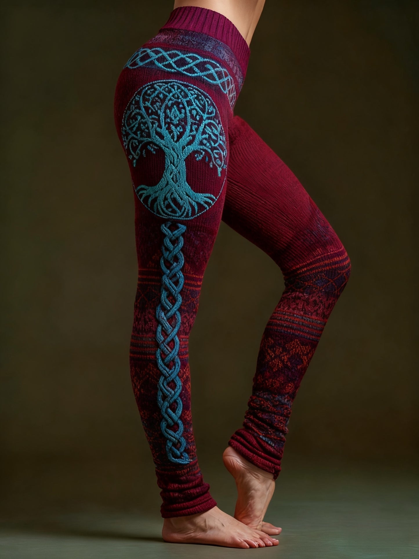 Women's Viking Celtic Knot Tree Of Life Sports Stretch Leggings