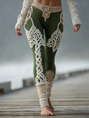 Women's Vintage Viking Celtic Knot Tree Of Life Gradient Sports Stretch Leggings