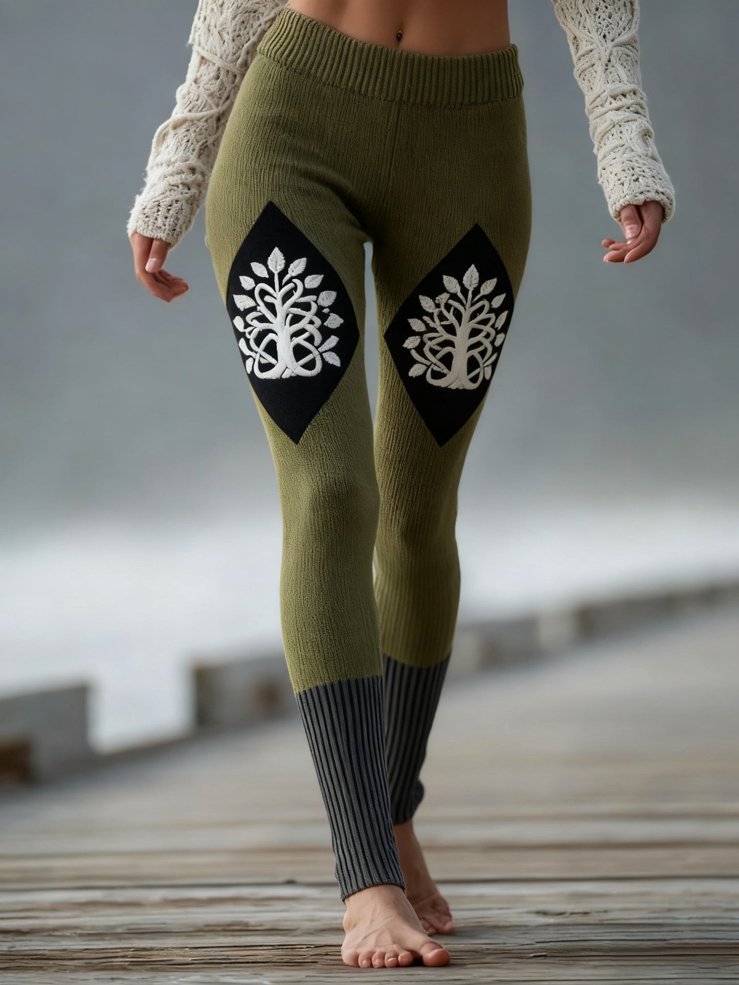 Women's Vintage Viking Celtic Knot Tree Of Life Sports Stretch Leggings